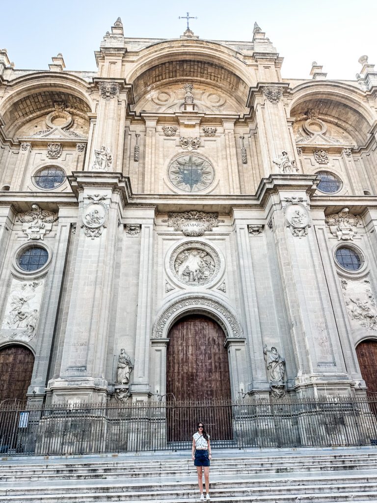 Outside Granada Cathedral in Spain