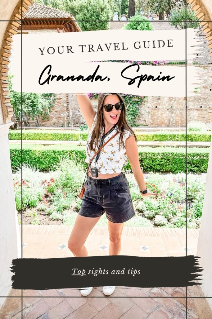 Pinterest pin: Your travel guide to Granada, Spain by Bec Bowman, travel blogger at Once Upon a Getaway travel blog