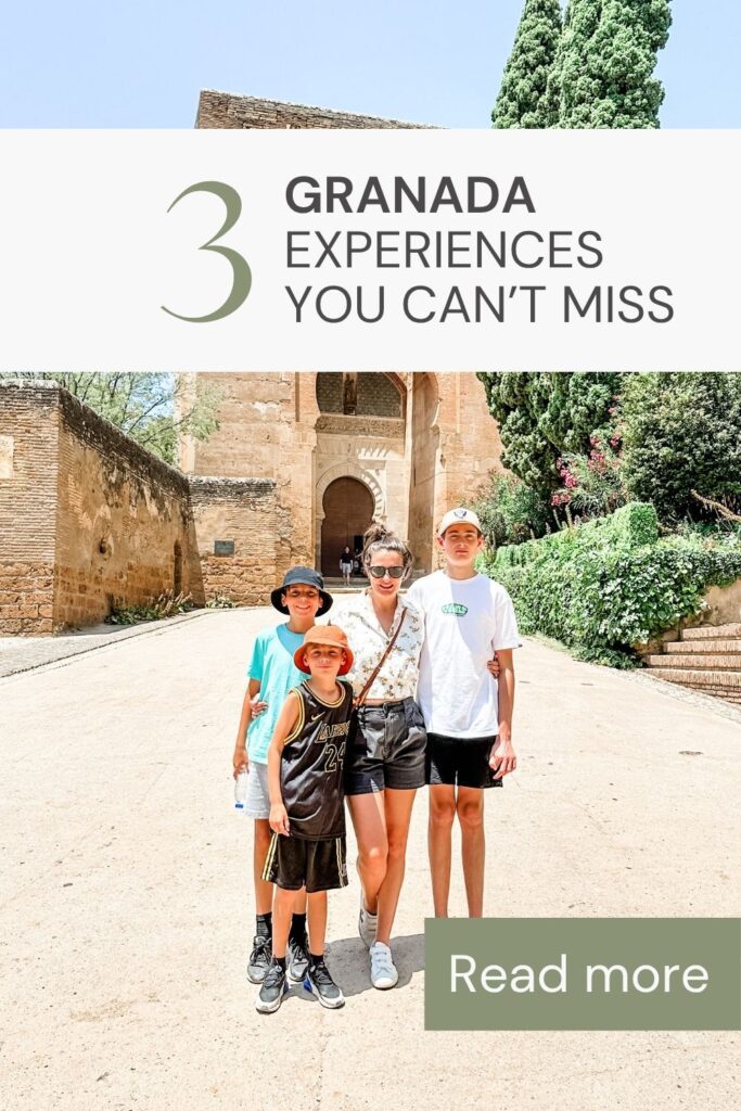 Pinterest pin: 3 Granada experiences you can't miss by Bec Bowman, travel blogger at Once Upon a Getaway, travel blog