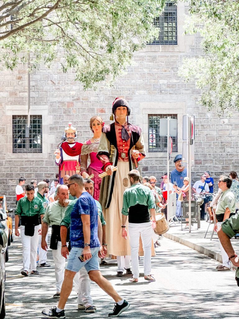 Giant puppet parade at the Festa Major de Raval in Barcelona, Spain