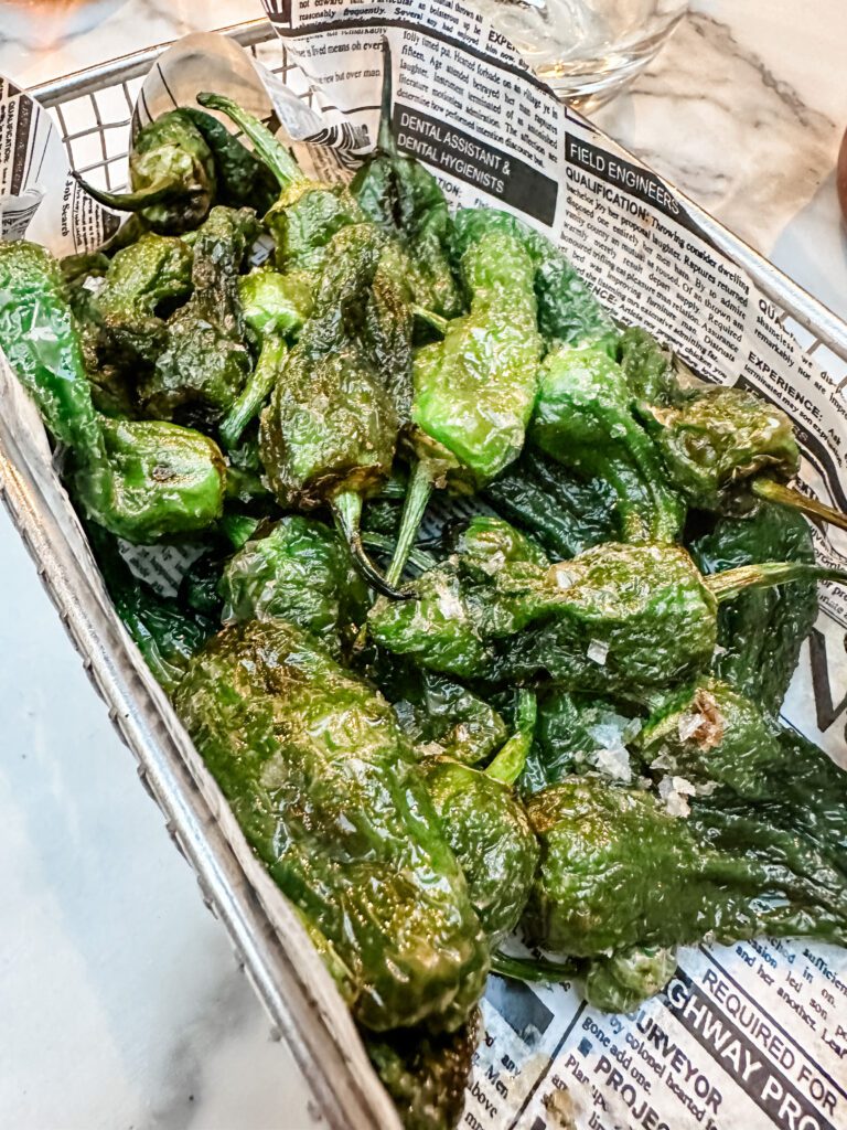 Padron peppers at Marana Restaurant, Barcelona, Spain