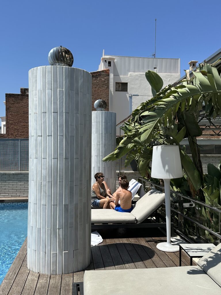 Rooftop pool at Hotel Claris, Barcelona, Spain