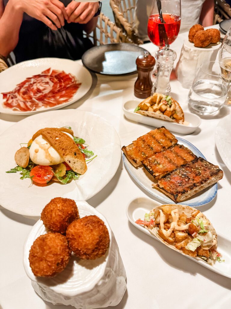 Tapas for dinner at La Colosal in Barcelona, Spain. Great for a family reunion during Euro Summer. 